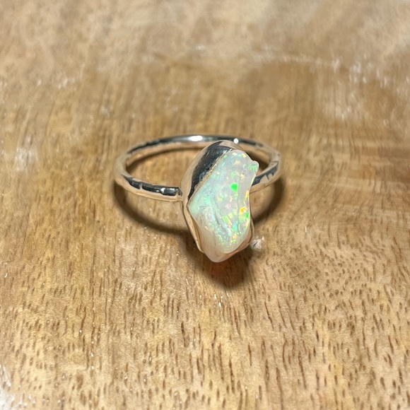 NWOT Natural Raw Ethiopian Opal 925 Sterling Silver Ring - Picture 4 of 16